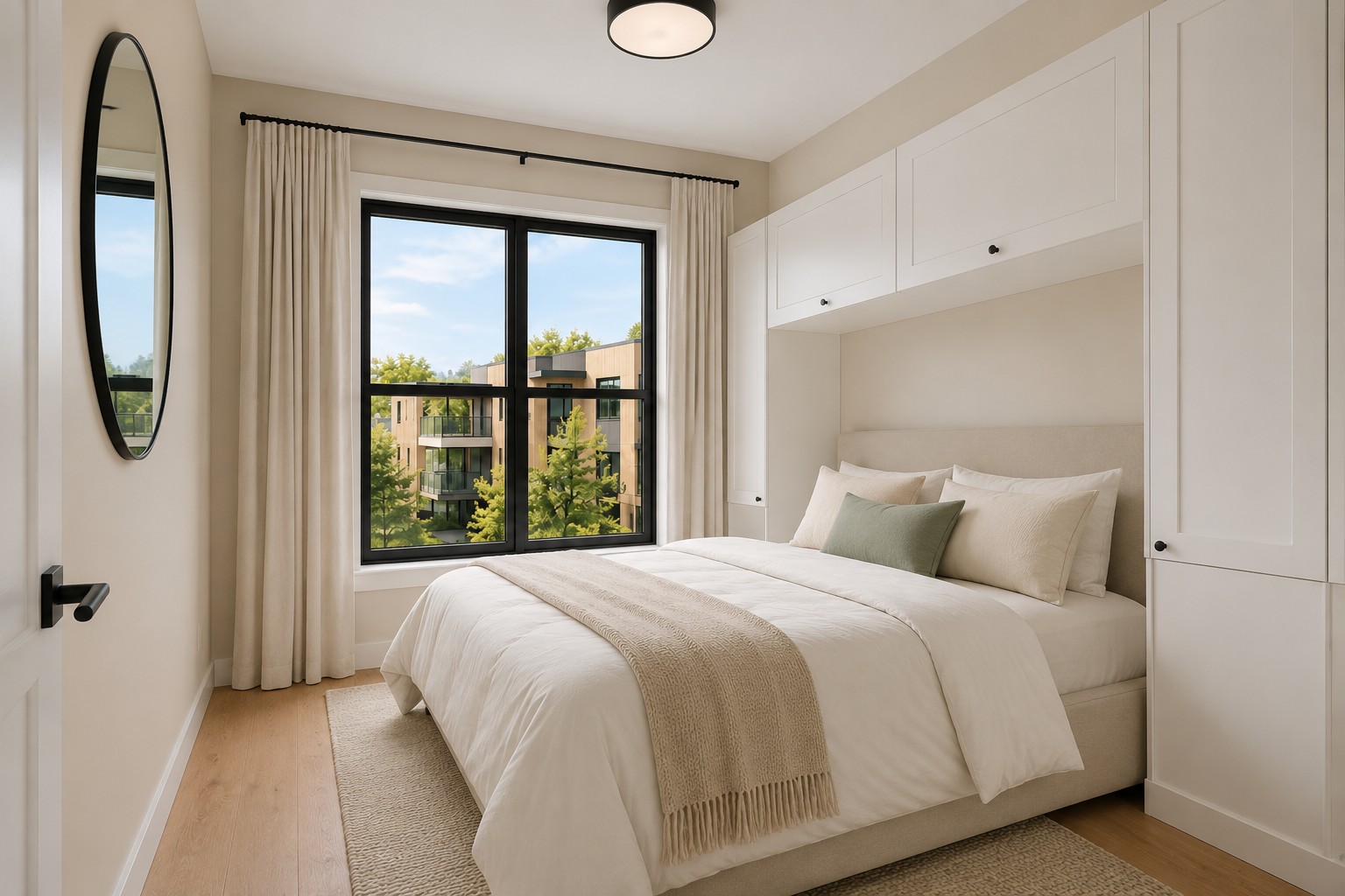The bedroom, looking back
