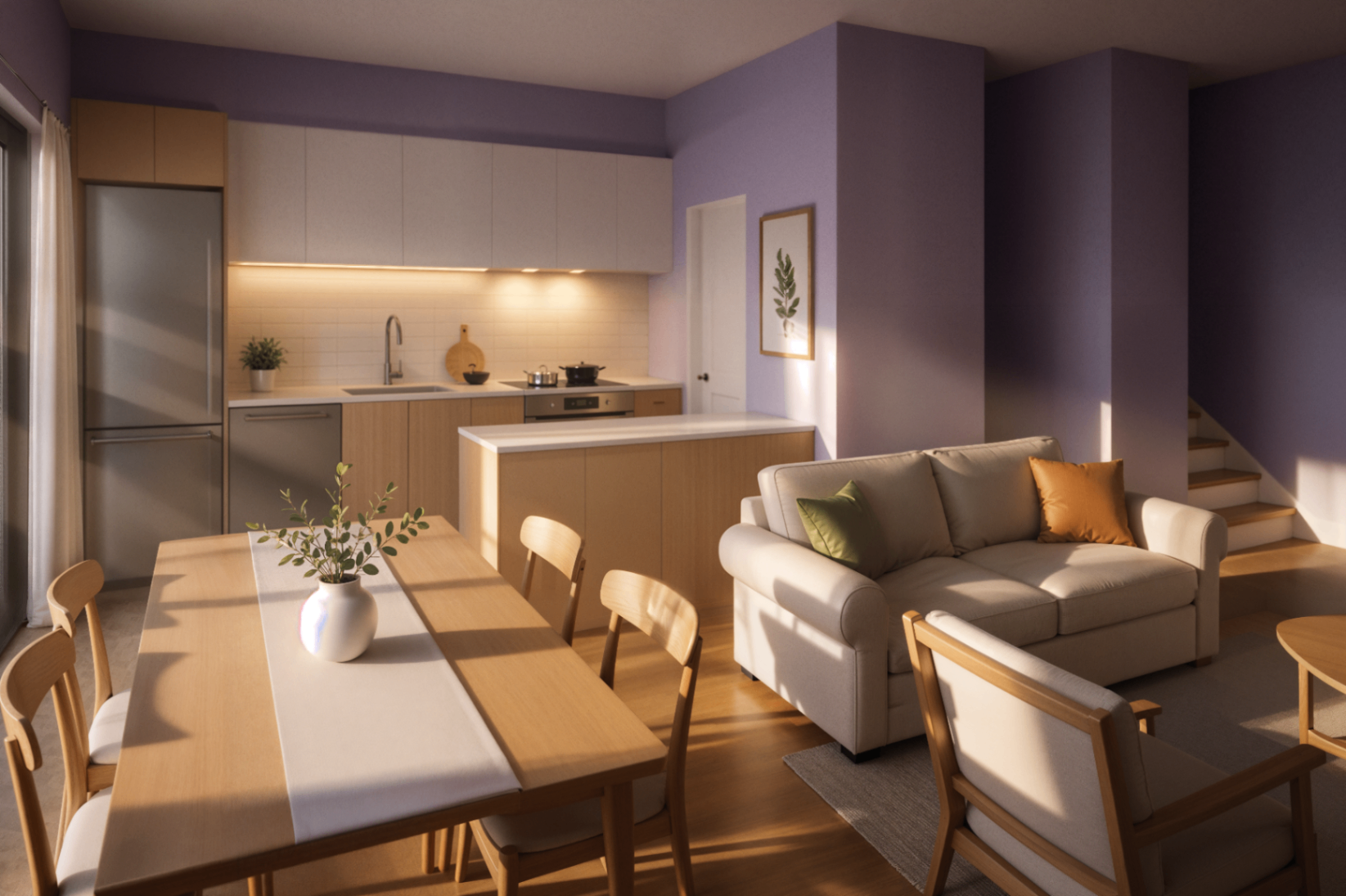 Dining and kitchen